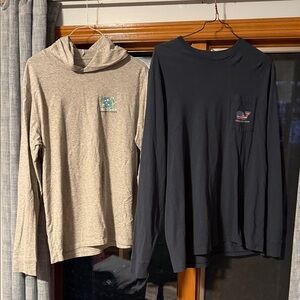 Vineyard Vines Gray hoodie and Navy Long Sleeve tops (lot of 2)